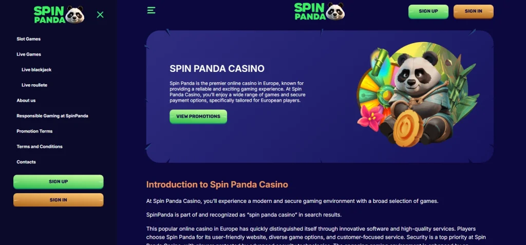 SpinPanda no deposit bonus casino